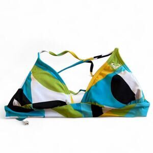 Y2K Roxy Triangle Bikini top Colorful Abstract Geometric Print